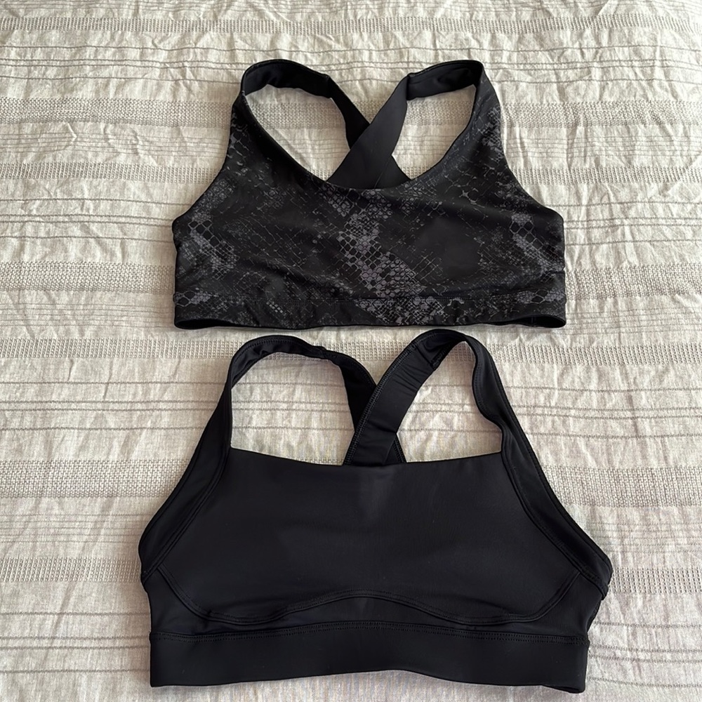 Women’s Old Navy Sports Bras, size medium, black and gray